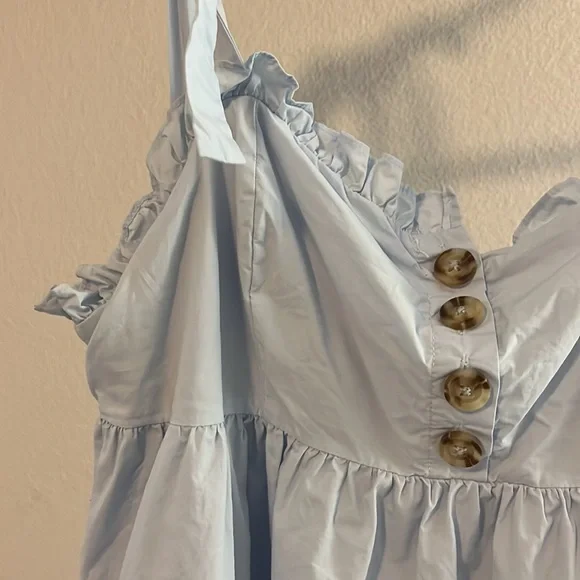 light pale blue urban outfitters mini babydoll dress - Picture 4 of 7